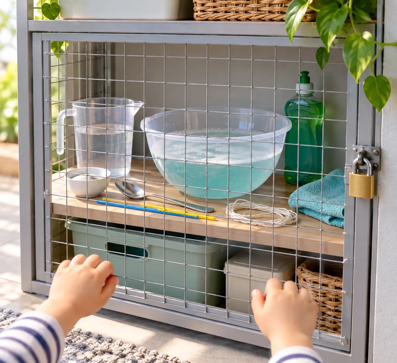 Étape 4 : Laisse reposer le mélange pendant 1 heure, dans un endroit inaccessible aux jeunes enfants. Garde le saladier découvert.